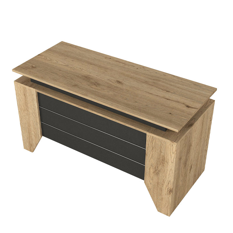 Γραφείο εργασίας Remida Megapap χρώμα sepet oak - ανθρακί 140x60x76,9εκ. - Hippiehome.gr