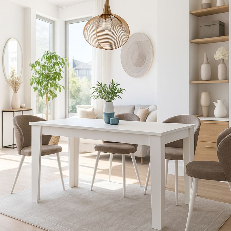 Τραπέζι Darlen Megapap χρώμα λευκό 125x72x74εκ. - Hippiehome.gr