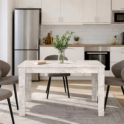 Τραπέζι Darlen Megapap χρώμα λευκό εφέ μαρμάρου 125x72x74εκ. - Hippiehome.gr
