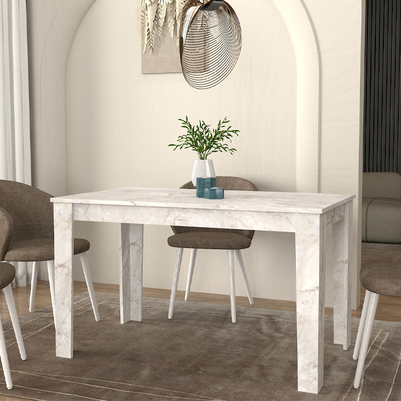 Τραπέζι Darlen Megapap χρώμα λευκό εφέ μαρμάρου 125x72x74εκ. - Hippiehome.gr