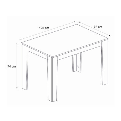 Τραπέζι Darlen Megapap χρώμα λευκό εφέ μαρμάρου 125x72x74εκ. - Hippiehome.gr