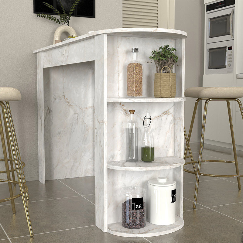 Τραπέζι μπαρ Vigne Megapap χρώμα λευκό εφέ μαρμάρου 150x51,6x101,8εκ. - Hippiehome.gr