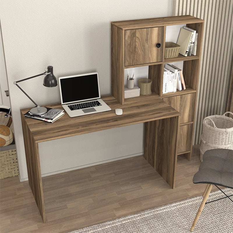 Γραφείο εργασίας Lesya Megapap αναστρέψιμο χρώμα καρυδί 159,2x59,6x141,2εκ. - Hippiehome.gr