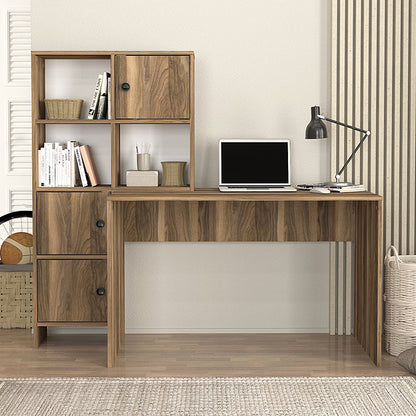 Γραφείο εργασίας Lesya Megapap αναστρέψιμο χρώμα καρυδί 159,2x59,6x141,2εκ. - Hippiehome.gr