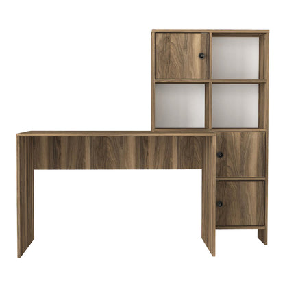 Γραφείο εργασίας Lesya Megapap αναστρέψιμο χρώμα καρυδί 159,2x59,6x141,2εκ. - Hippiehome.gr