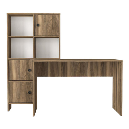 Γραφείο εργασίας Lesya Megapap αναστρέψιμο χρώμα καρυδί 159,2x59,6x141,2εκ. - Hippiehome.gr