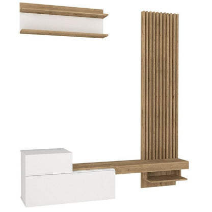 Σύνθεση τηλεόρασης Dumont Megapap χρώμα λευκό - sepet oak 180x36,8x200εκ. - Hippiehome.gr