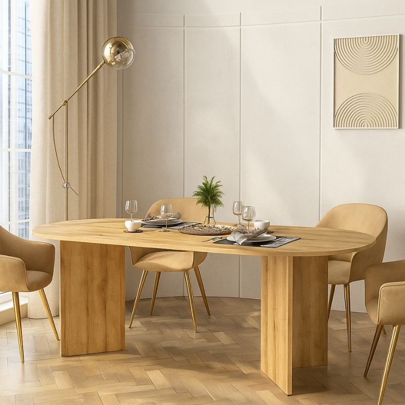 Τραπέζι Cortado Megapap χρώμα sapphire oak 200x90x74εκ. - Hippiehome.gr