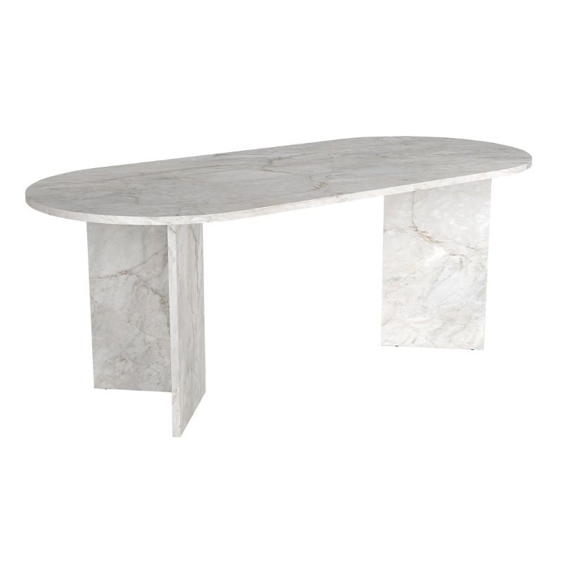 Τραπέζι Cortado Megapap χρώμα λευκό εφέ μαρμάρου 200x90x74εκ. - Hippiehome.gr