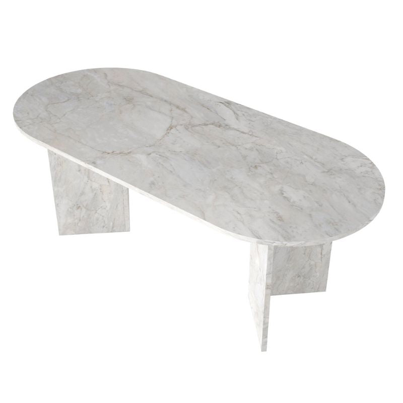 Τραπέζι Cortado Megapap χρώμα λευκό εφέ μαρμάρου 200x90x74εκ. - Hippiehome.gr