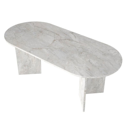 Τραπέζι Cortado Megapap χρώμα λευκό εφέ μαρμάρου 200x90x74εκ. - Hippiehome.gr