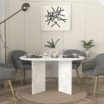 Τραπέζι Cortado Megapap χρώμα λευκό εφέ μαρμάρου 138x80x75εκ. - Hippiehome.gr