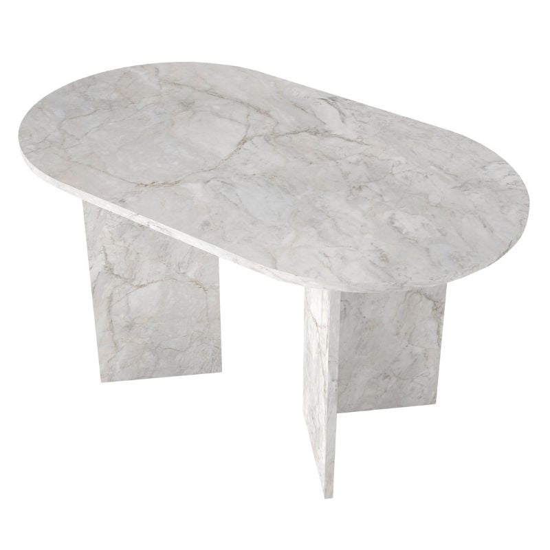 Τραπέζι Cortado Megapap χρώμα λευκό εφέ μαρμάρου 138x80x75εκ. - Hippiehome.gr