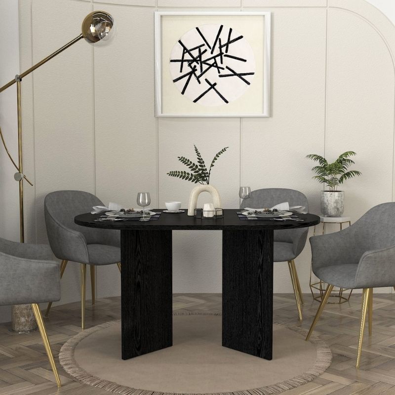 Τραπέζι Cortado Megapap χρώμα sencron black 138x80x75εκ. - Hippiehome.gr