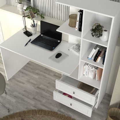 Γραφείο εργασίας Mantra Megapap χρώμα λευκό 150x60x152εκ. - Hippiehome.gr
