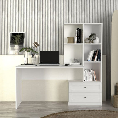 Γραφείο εργασίας Mantra Megapap χρώμα λευκό 150x60x152εκ. - Hippiehome.gr