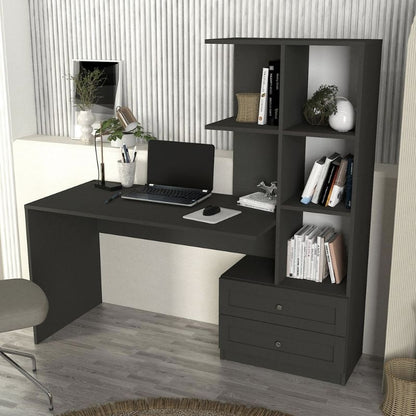 Γραφείο εργασίας Mantra Megapap χρώμα ανθρακί 150x60x152εκ. - Hippiehome.gr