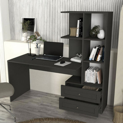 Γραφείο εργασίας Mantra Megapap χρώμα ανθρακί 150x60x152εκ. - Hippiehome.gr