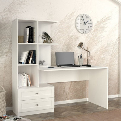 Γραφείο εργασίας Mantra Megapap χρώμα λευκό 150x60x152εκ. - Hippiehome.gr