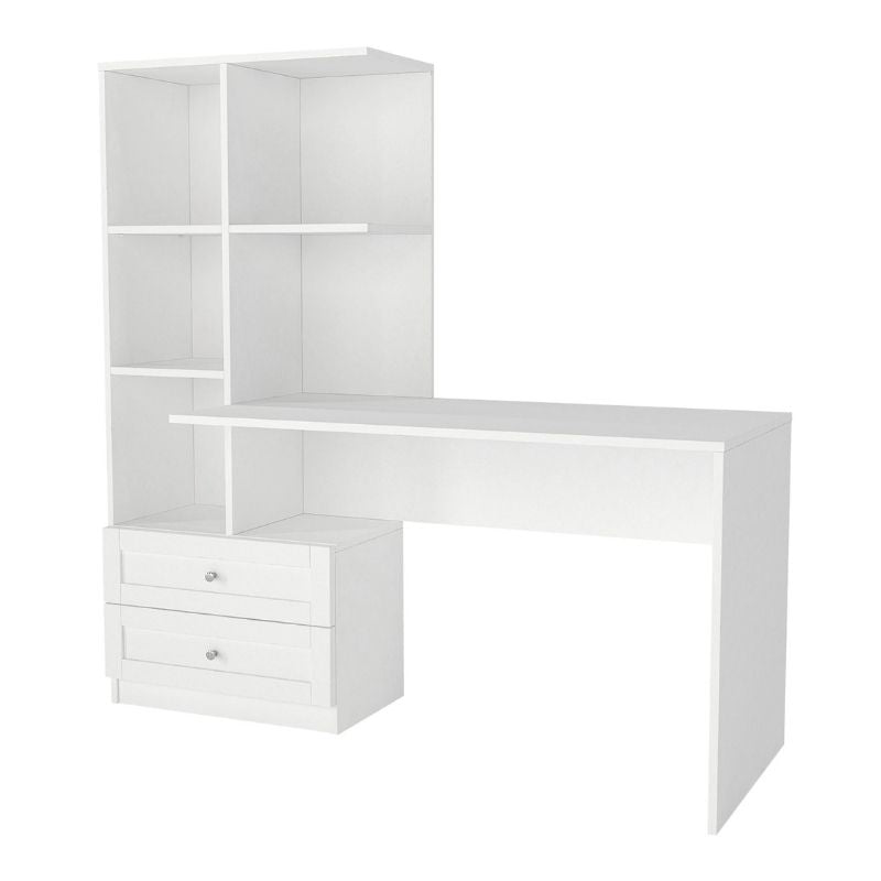 Γραφείο εργασίας Mantra Megapap χρώμα λευκό 150x60x152εκ. - Hippiehome.gr