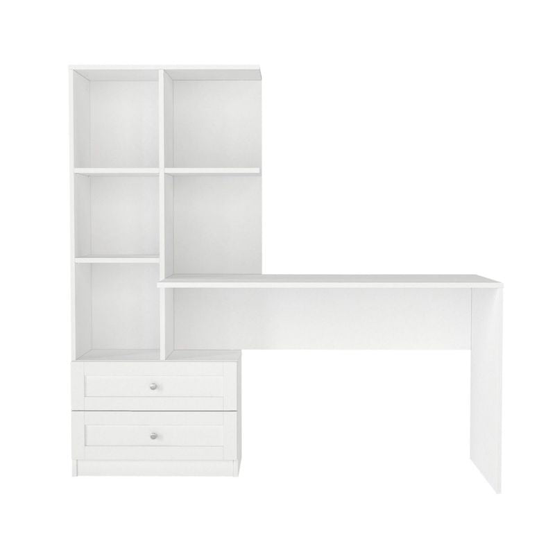 Γραφείο εργασίας Mantra Megapap χρώμα λευκό 150x60x152εκ. - Hippiehome.gr