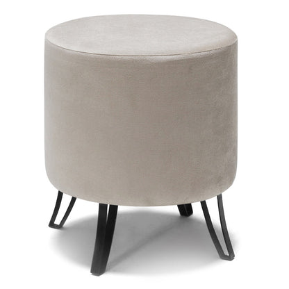 Stool Carmen Megapap velvet cream color 40x40x40cm.