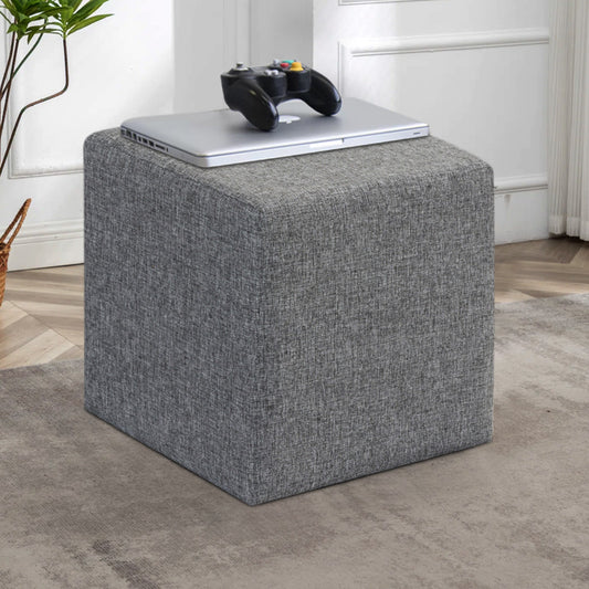 Σκαμπώ Kare Megapap υφασμάτινο χρώμα γκρι 40x40x40εκ. - Hippiehome.gr