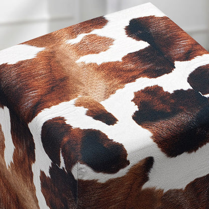 Stool Milky Megapap fabric color brown - white 40x40x40cm.