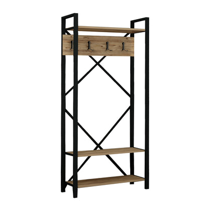 Entrance furniture Alfa Megapap color atlantic pine - black 90x35x180cm.