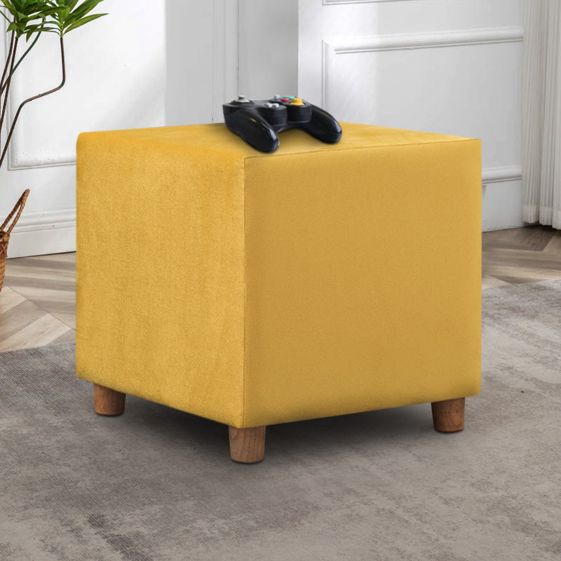 Daisy Megapap stool fabric color yellow 40x40x40cm.