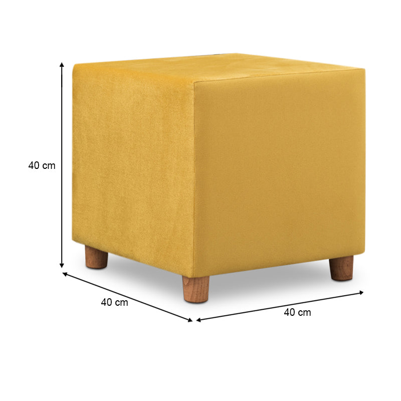 Daisy Megapap stool fabric color yellow 40x40x40cm.