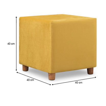 Daisy Megapap stool fabric color yellow 40x40x40cm.