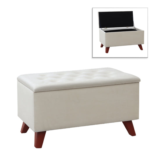 Σκαμπώ - Ταμπουρέ Lotus Megapap βελούδινο χρώμα μπεζ 90x40x50εκ. - Hippiehome.gr