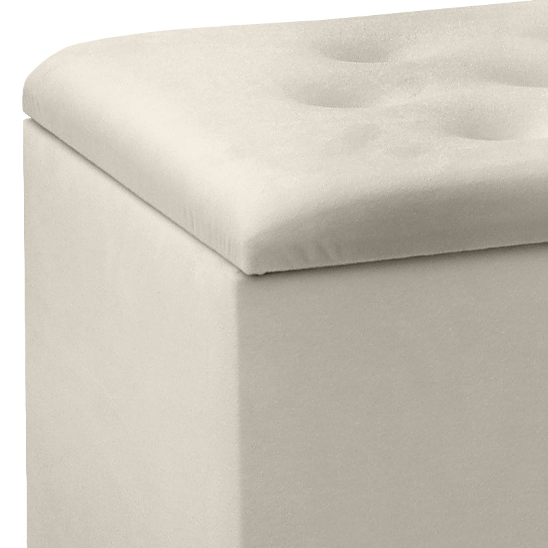 Σκαμπώ - Ταμπουρέ Lotus Megapap βελούδινο χρώμα μπεζ 90x40x50εκ. - Hippiehome.gr
