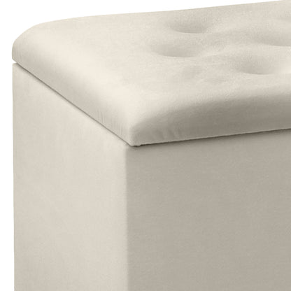 Σκαμπώ - Ταμπουρέ Lotus Megapap βελούδινο χρώμα μπεζ 90x40x50εκ. - Hippiehome.gr