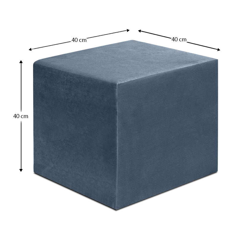 Σκαμπώ April Megapap βελούδινο χρώμα ανθρακί 40x40x40εκ. - Hippiehome.gr