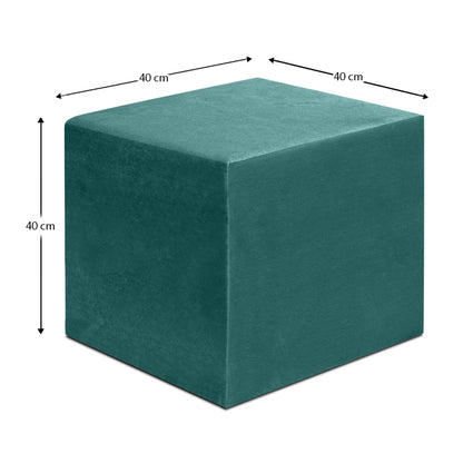Σκαμπώ April Megapap βελούδινο χρώμα κυπαρρισί 40x40x40εκ. - Hippiehome.gr