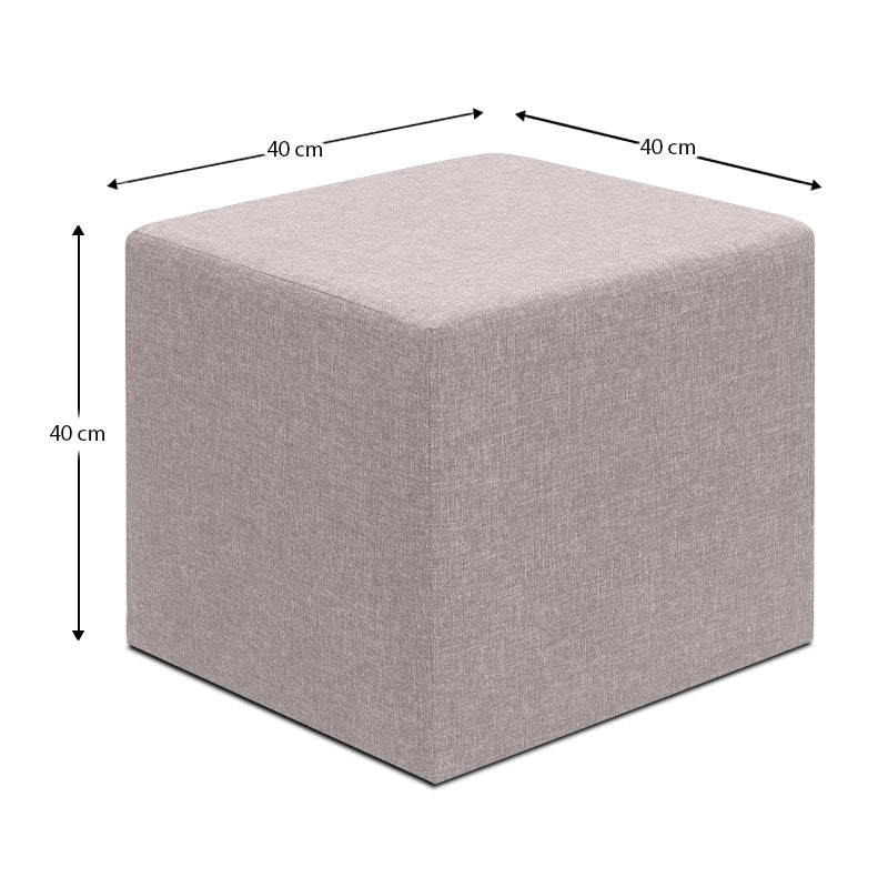 Σκαμπώ Linda Megapap υφασμάτινο χρώμα μπεζ 40x40x40εκ. - Hippiehome.gr