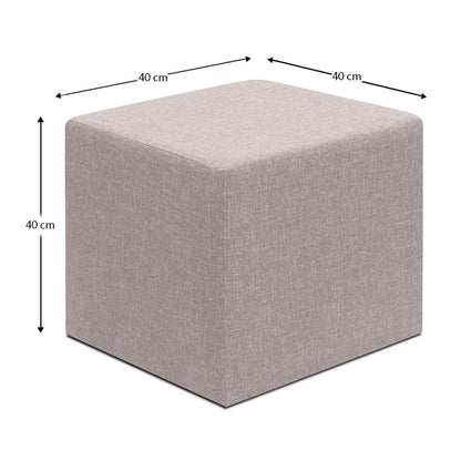 Σκαμπώ Linda Megapap υφασμάτινο χρώμα μπεζ 40x40x40εκ. - Hippiehome.gr