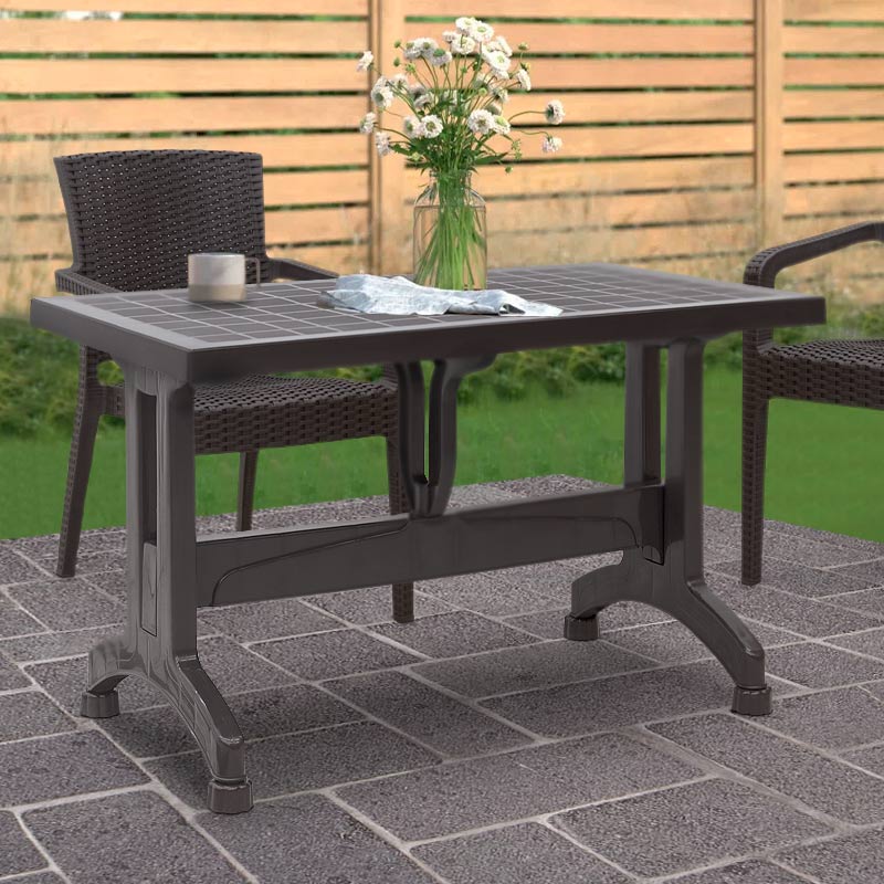 Τραπέζι πολυπροπυλενίου Callan Megapap χρώμα καφέ 120x70x73εκ. - Hippiehome.gr