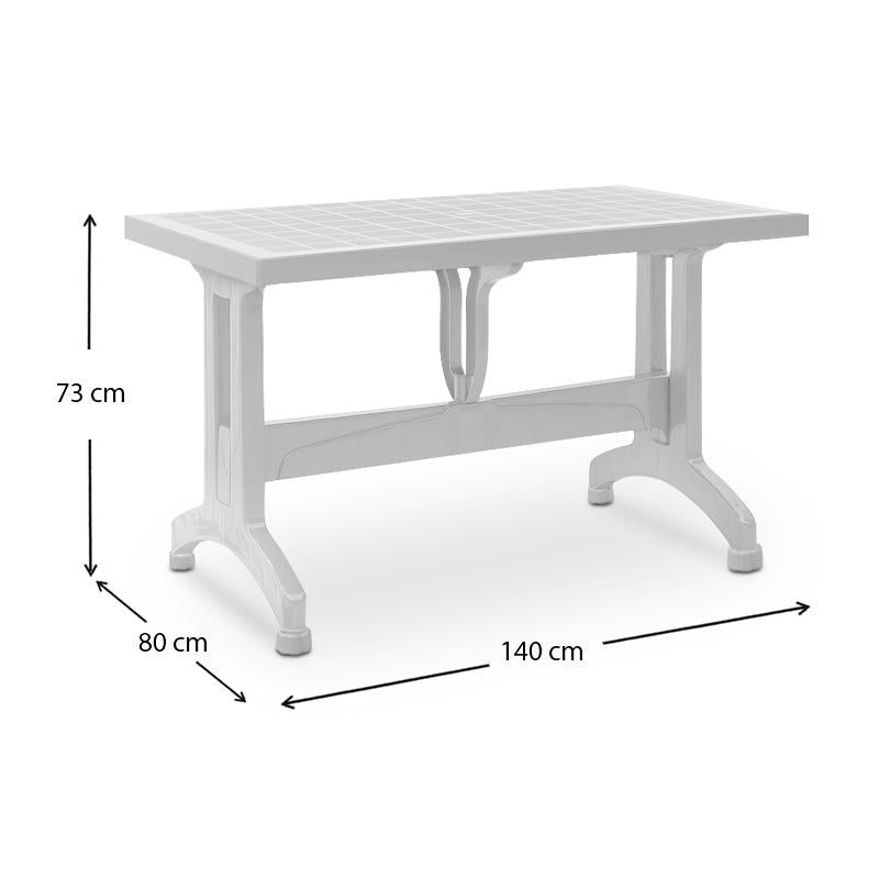 Τραπέζι πολυπροπυλενίου Callan Megapap χρώμα λευκό 140x80x73εκ. - Hippiehome.gr