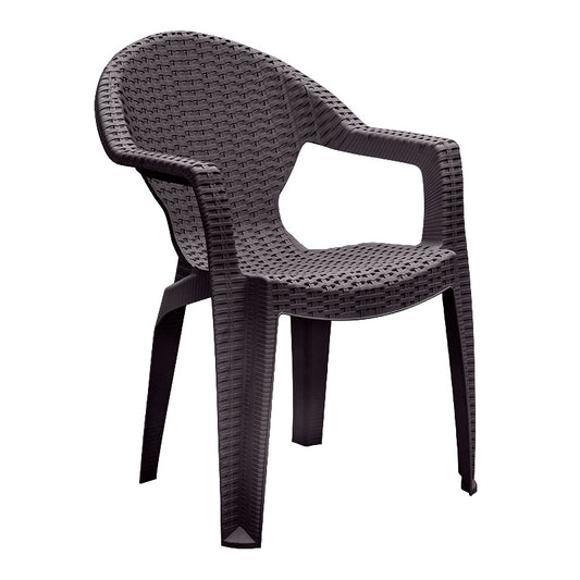 Polypropylene armchair Sebia Megapap Eco brown color 60x58x80cm.