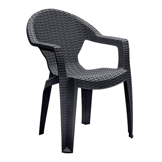 Polypropylene armchair Sebia Megapap Eco charcoal color 60x58x80cm.