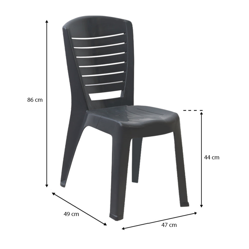 Καρέκλα πολυπροπυλενίου Tabia Megapap χρώμα ανθρακί 47x49x86εκ. - Hippiehome.gr