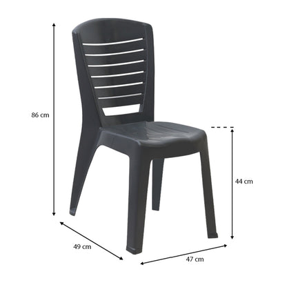 Καρέκλα πολυπροπυλενίου Tabia Megapap χρώμα ανθρακί 47x49x86εκ. - Hippiehome.gr