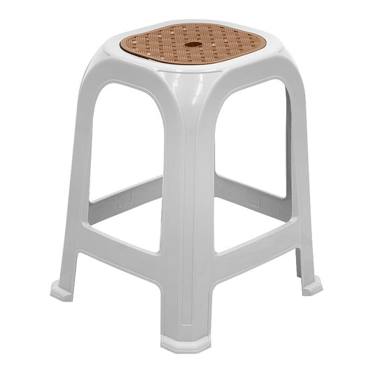 Stackable polypropylene stool Desia Megapap color white 35x35x45cm.
