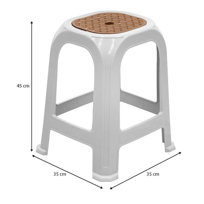 Σκαμπώ πολυπροπυλενίου στοιβαζόμενο Desia Megapap χρώμα λευκό 35x35x45εκ. - Hippiehome.gr