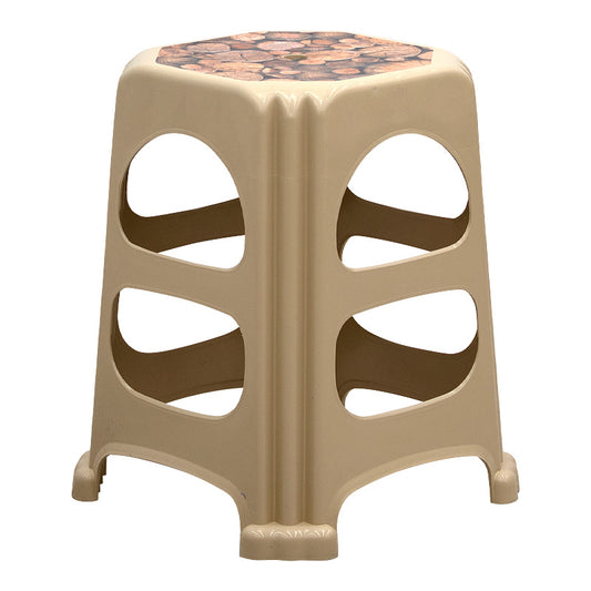 Stackable polypropylene stool Desia Megapap beige color 37x37x45cm.