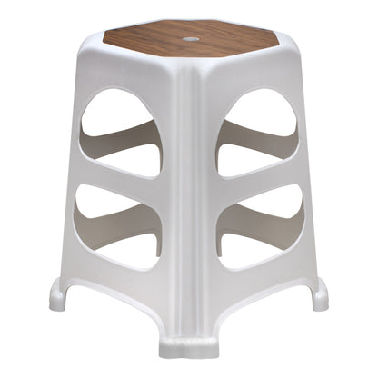 Σκαμπώ πολυπροπυλενίου στοιβαζόμενο Desia Megapap χρώμα λευκό 37x37x45εκ. - Hippiehome.gr