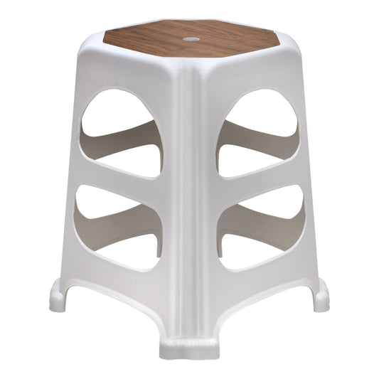 Σκαμπώ πολυπροπυλενίου στοιβαζόμενο Desia Megapap χρώμα λευκό 37x37x45εκ. - Hippiehome.gr